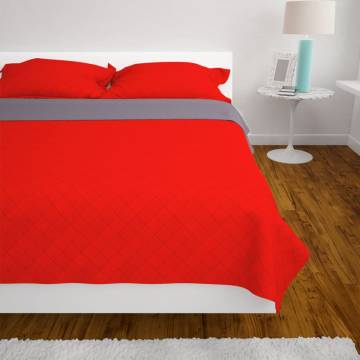 Double-sided Quilted Bedspread - Red & Grey 220x240 cm