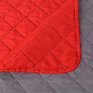 Double-sided Quilted Bedspread - Red & Grey 220x240 cm