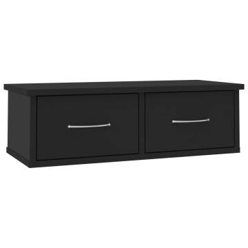 Wall-mounted Drawer Shelf Black - Stylish Storage Solution