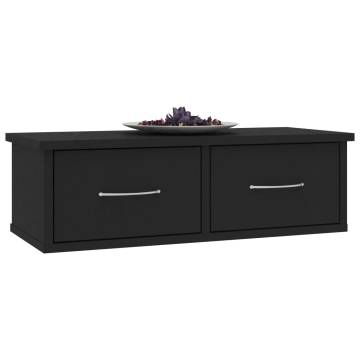 Wall-mounted Drawer Shelf Black - Stylish Storage Solution