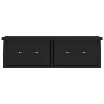 Wall-mounted Drawer Shelf Black - Stylish Storage Solution