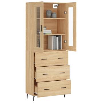 Stylish Highboard Sonoma Oak - 69.5x34x180 cm | HipoMarket