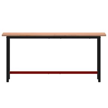 Workbench 180x55 cm - Solid Beech Wood & Metal Construction