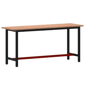 Workbench 180x55 cm - Solid Beech Wood & Metal Construction