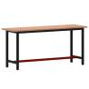 Workbench 180x55 cm - Solid Beech Wood & Metal Construction