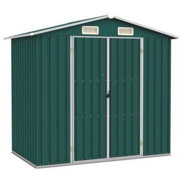 Galvanised Steel Garden Shed Green - 205x129x183 cm