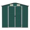 Galvanised Steel Garden Shed Green - 205x129x183 cm