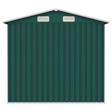 Galvanised Steel Garden Shed Green - 205x129x183 cm