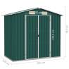 Galvanised Steel Garden Shed Green - 205x129x183 cm