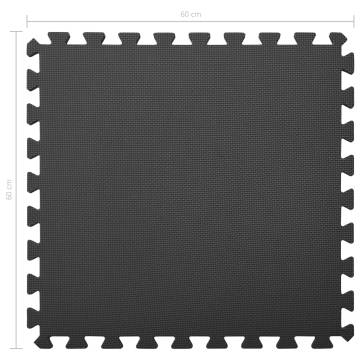 Floor Mats 12 pcs EVA Foam Black - Soft & Durable | Hipomarket