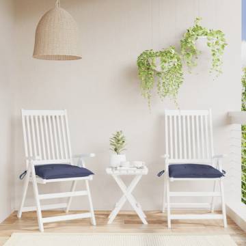 Navy Blue Chair Cushions 2 pcs - 40x40x7 cm Oxford Fabric