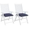 Navy Blue Chair Cushions 2 pcs - 40x40x7 cm Oxford Fabric