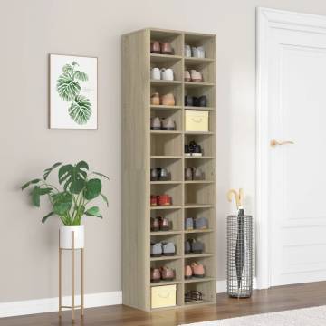 Shoe Cabinet Sonoma Oak - Durable Engineered Wood Storage