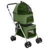 2-Layers Folding Dog Stroller Green 83x48x97 cm Oxford Fabric Colour green 