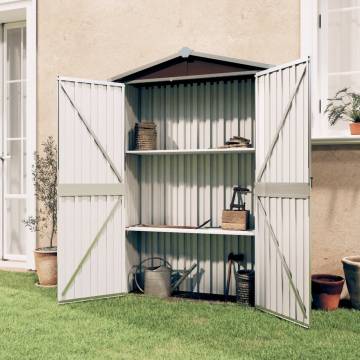 Durable Brown Garden Shed - 116x45x175 cm Galvanised Steel