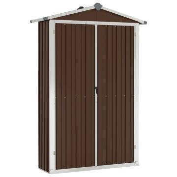 Durable Brown Garden Shed - 116x45x175 cm Galvanised Steel