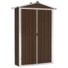 Durable Brown Garden Shed - 116x45x175 cm Galvanised Steel