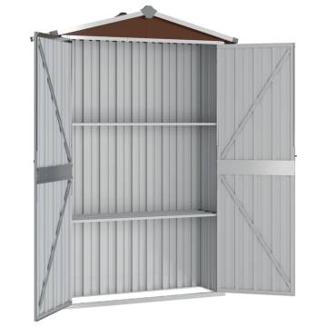 Durable Brown Garden Shed - 116x45x175 cm Galvanised Steel