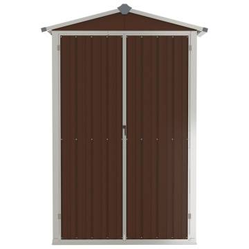 Durable Brown Garden Shed - 116x45x175 cm Galvanised Steel