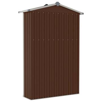 Durable Brown Garden Shed - 116x45x175 cm Galvanised Steel