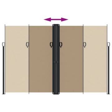 Retractable Side Awning Taupe 220x1000 cm - Privacy & Style