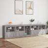 Modern Sideboard with LED Lights - Grey Sonoma 283x37x67 cm