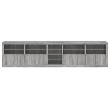 Modern Sideboard with LED Lights - Grey Sonoma 283x37x67 cm