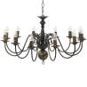 Chandelier Antique Black - 12 x E14 Bulbs | Hipomarket