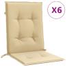 Comfortable Lowback Chair Cushions - Melange Beige 6 pcs