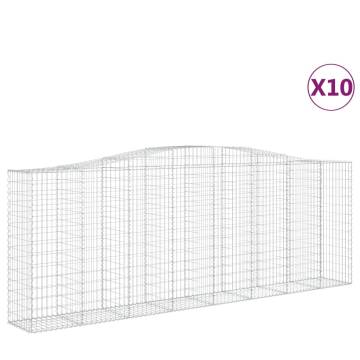 Arched Gabion Baskets - 10 pcs Galvanised Iron | HipoMarket UK