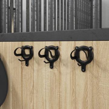 Bridle Racks 3 pcs Wall Mounted Black Iron | HipoMarket UK