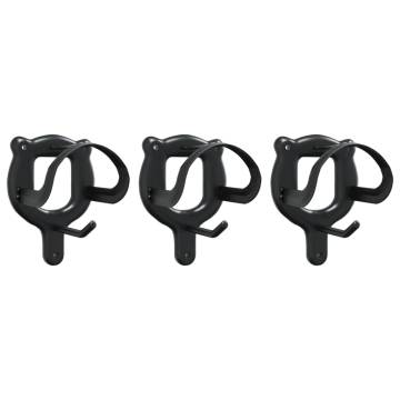 Bridle Racks 3 pcs Wall Mounted Black Iron | HipoMarket UK