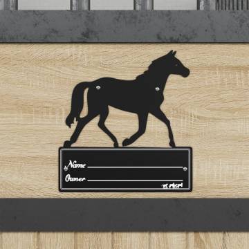 Personalised Black Steel Stable Nameplate | Hipomarket