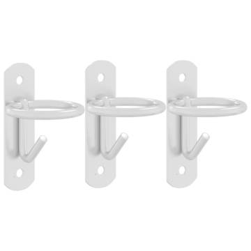 Bucket Hooks 3 pcs - Wall Mounted Silver Galvanised Steel