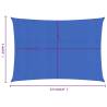 Sunshade Sail 3x4.5m HDPE Rectangular Blue - UV Protection