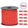 Tent Guy Rope with Reflective Strips and Spanners 50 m 4 mm Colour red Size 4 mm Quantity in Package 1 