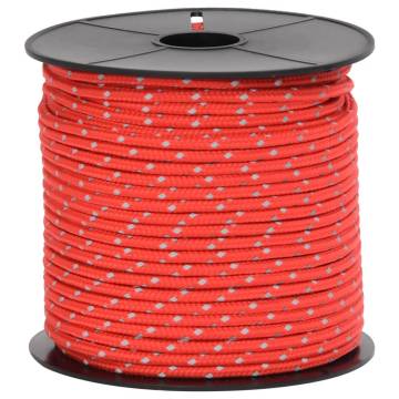 Durable Tent Guy Rope with Reflective Strips - 50m 4mm