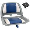 2 Piece Foldable Boat Seat Set with Blue-white Pillow Colour blue and white Quantity in Package 2 Model with swivel 