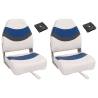 4 Piece Foldable Boat Seat Set High Backrest Colour white and blue Quantity in Package 2 Model with swivel 