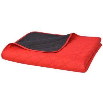 Double-sided Quilted Bedspread Red & Black - 230x260 cm | Hipo Market