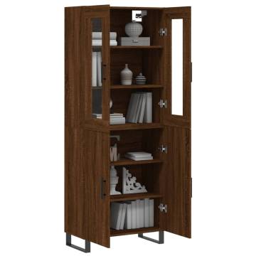 Stylish Highboard Brown Oak 69.5x34x180 cm - Durable & Elegant