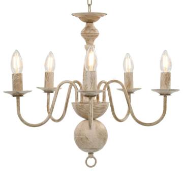 Antique White Chandelier - Elegant 5 x E14 Bulbs | Hipo Market