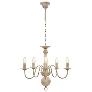 Antique White Chandelier - Elegant 5 x E14 Bulbs | Hipo Market