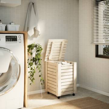 Laundry Basket with Wheels RANA - Solid Pine Wood | HipoMarket