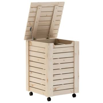 Laundry Basket with Wheels RANA - Solid Pine Wood | HipoMarket