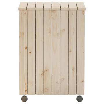 Laundry Basket with Wheels RANA - Solid Pine | Hipomarket