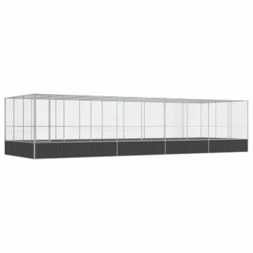 Aviary with Extension Silver 932x307x212 cm - Steel Construction