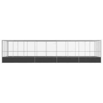 Aviary with Extension Silver 932x307x212 cm - Steel Construction