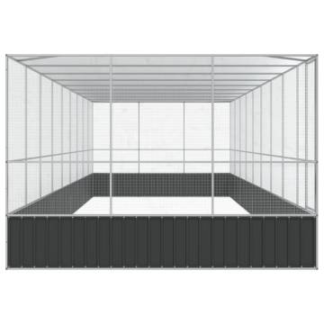 Aviary with Extension Silver 932x307x212 cm - Steel Construction