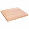 Solid Oak Live Edge Table Top - Light Brown 60x60 cm